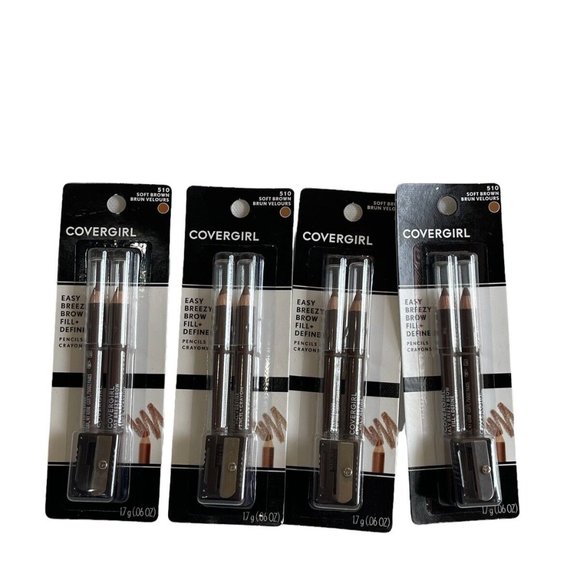 Lot of 4 CoverGirl Easy Breezy Brow Fill & Define Pencil (2 PK) - 510 Soft Brown - Picture 2 of 2
